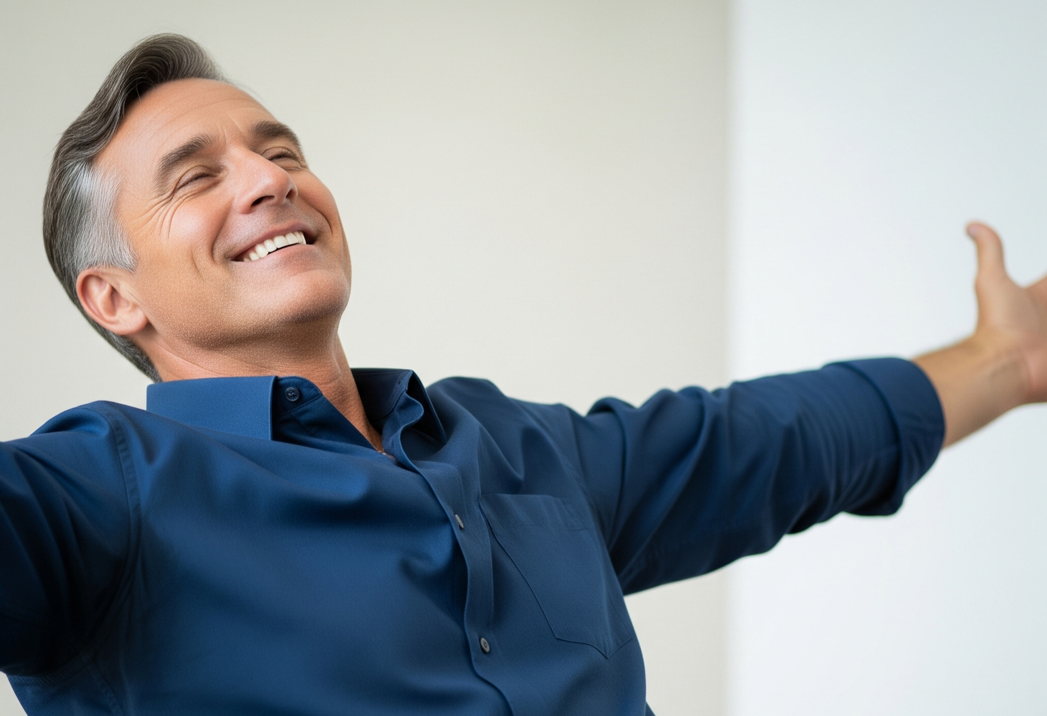 image of relieved man